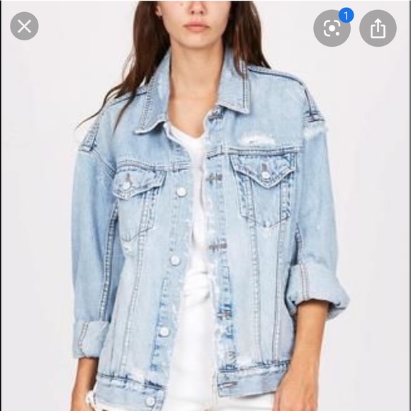 women's destroyed denim jacket